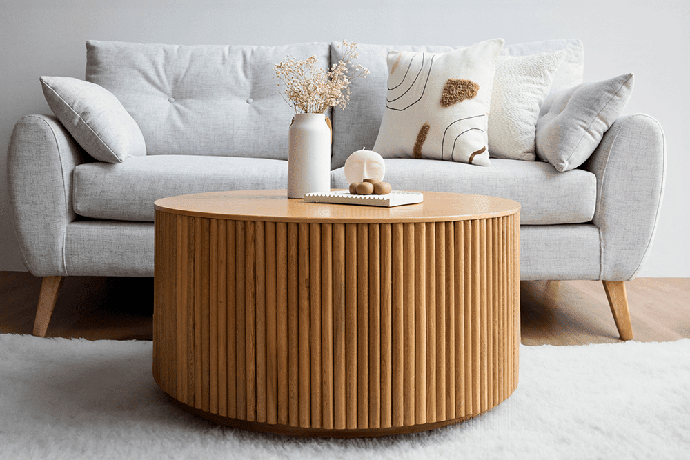 Mesa de centro acanalada